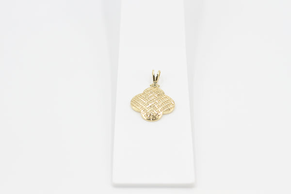 Luxe Quilted Four-Leaf Charm Necklace