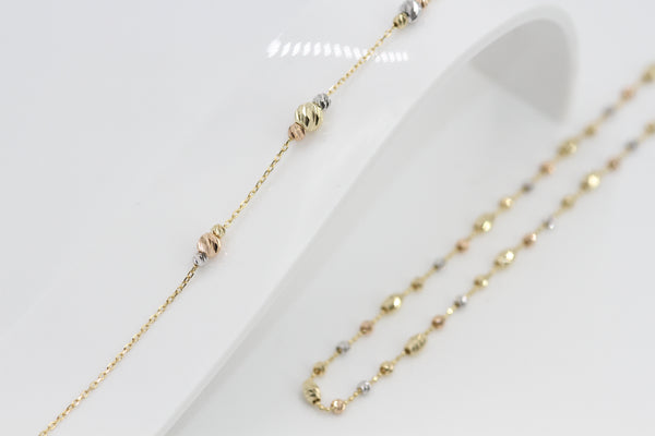 Luxe Gold & Rose Bead Chain Half Set